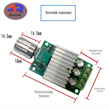 PWM DC motor sebességszabályozó, 12–24V, 10A nagy teljesítményű kapcsoló 1210BK chippel