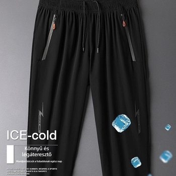 Férfiaknak szabad, laza szabású sportshortok, térd alatti hossz, könnyű és lélegző nyárra, nylon Ice Silk, nagy rugalmasság