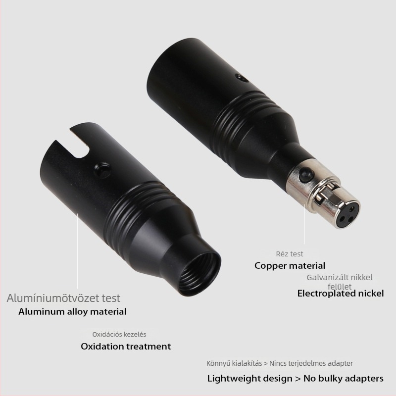 Aranyozott XLR férfi adapter Q9 SDI-BNC női koaxiális audió átalakító