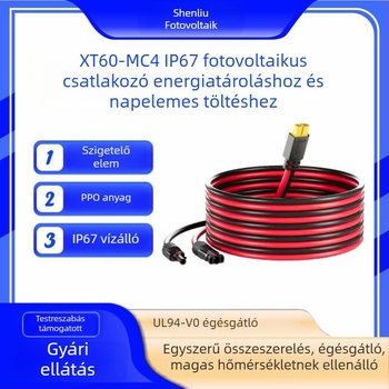 XT60–MC4 IP67 vízálló napelemes csatlakozó energiatárolásra és napenergia töltésére