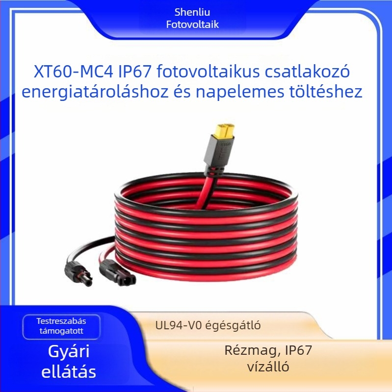 XT60–MC4 IP67 vízálló napelemes csatlakozó energiatárolásra és napenergia töltésére