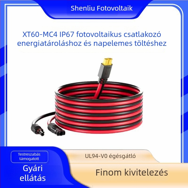 XT60–MC4 IP67 vízálló napelemes csatlakozó energiatárolásra és napenergia töltésére