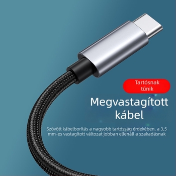 Type-C 3,5 mm digitális audio kábel autóhangszórókhoz, fejhallgatókhoz, telefonhoz és laptophoz