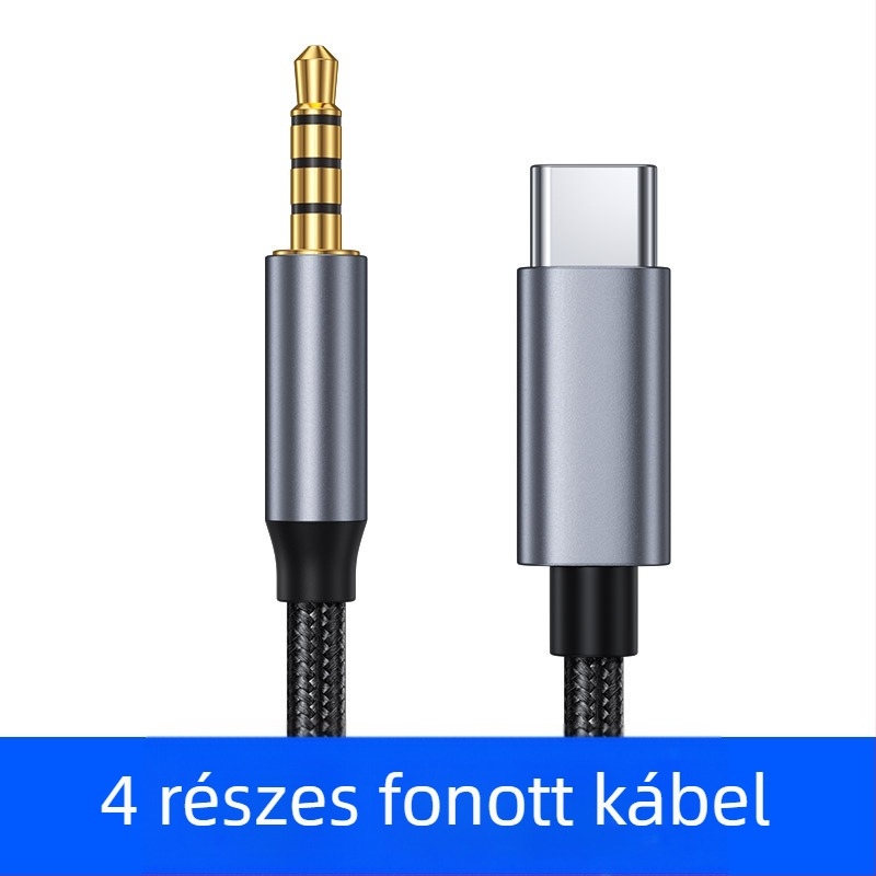 Type-C 3,5 mm digitális audio kábel autóhangszórókhoz, fejhallgatókhoz, telefonhoz és laptophoz