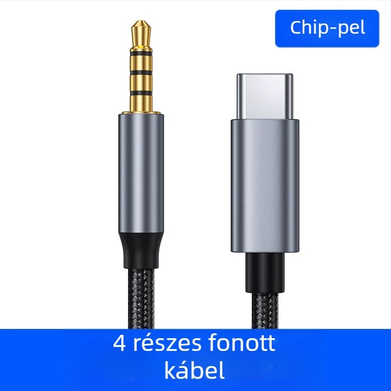 Type-C 3,5 mm digitális audio kábel autóhangszórókhoz, fejhallgatókhoz, telefonhoz és laptophoz