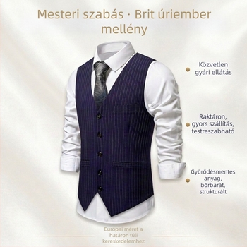 Férfi öltöny mellény csíkos, formális mellény