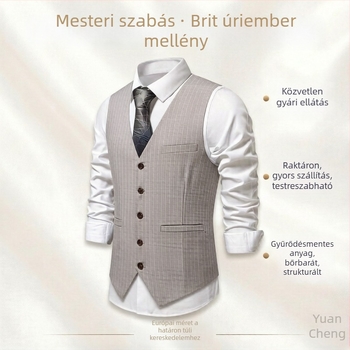Férfi öltöny mellény csíkos, formális mellény