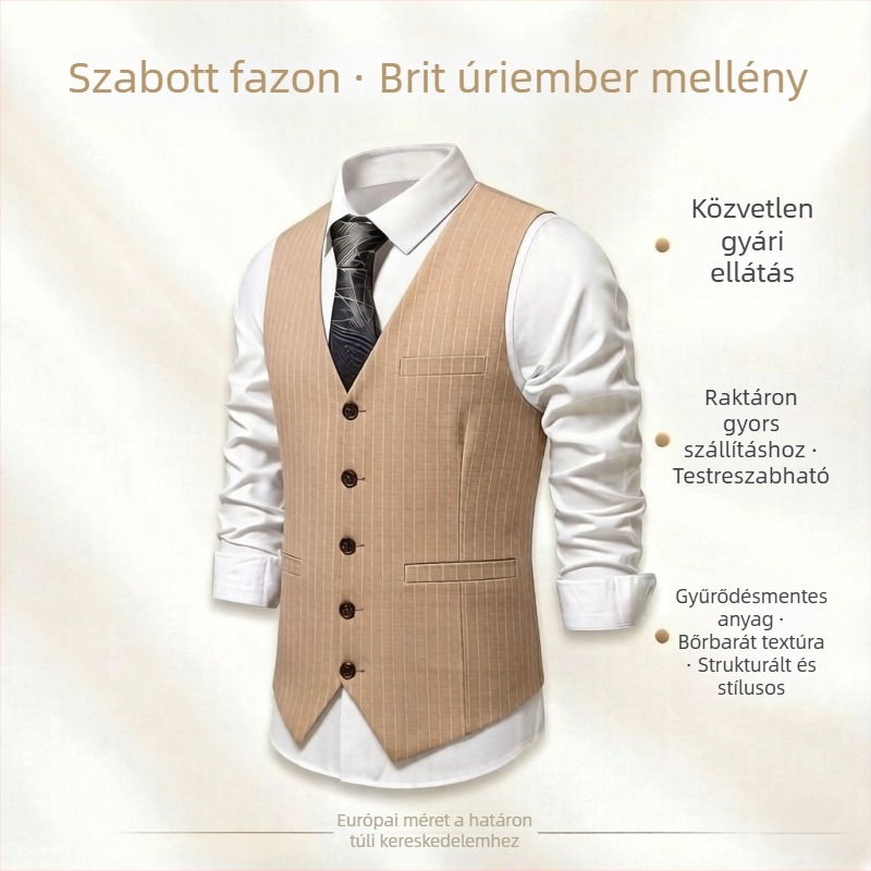 Férfi öltöny mellény csíkos, formális mellény