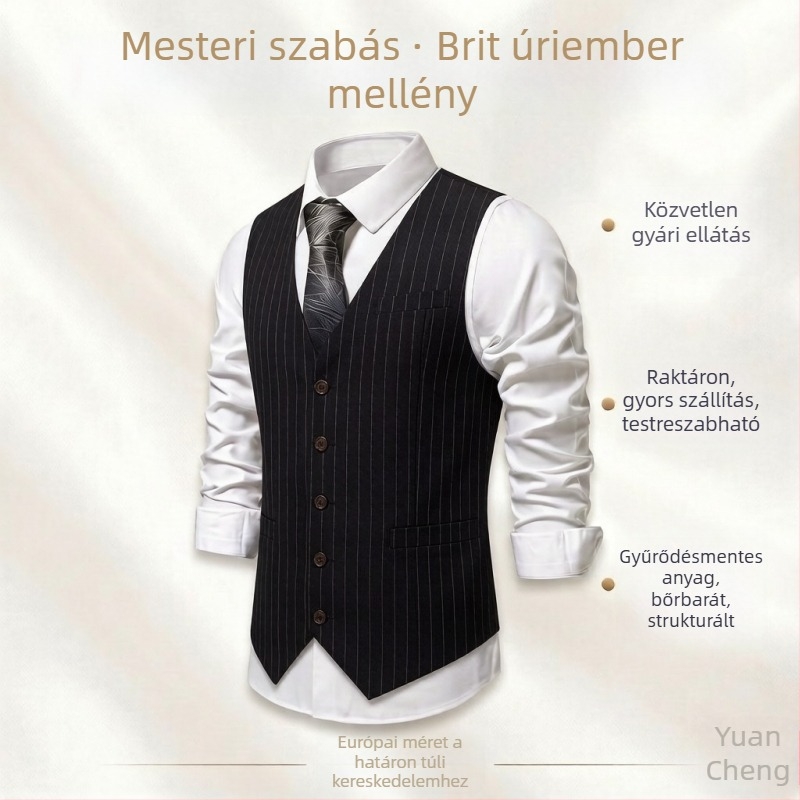 Férfi öltöny mellény csíkos, formális mellény