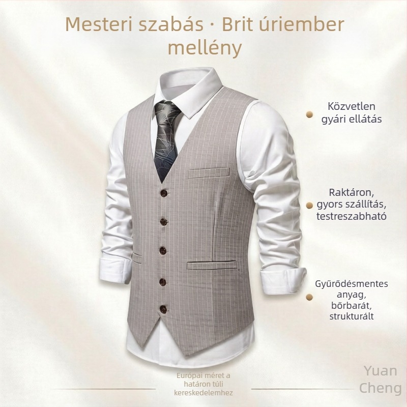 Férfi öltöny mellény csíkos, formális mellény