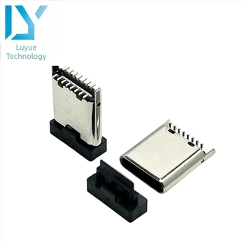 Type-C 16-pines férfi csatlakozó, függőleges, hosszított fej, USB terminál patch, magasság 10,5