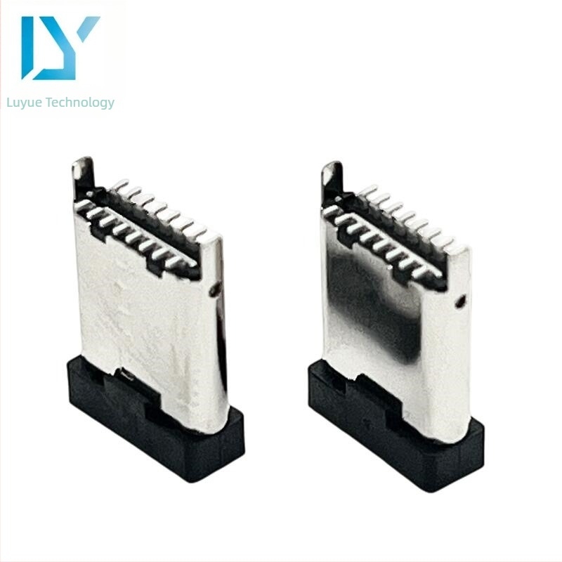 Type-C 16-pines férfi csatlakozó, függőleges, hosszított fej, USB terminál patch, magasság 10,5