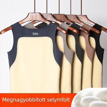 De Rong meleg férfi ujjatlan mellény fleece béléssel, vast alapréteg őszi–téli viselethez