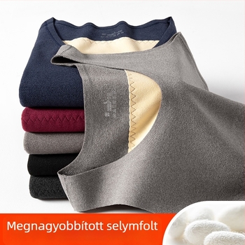 De Rong meleg férfi ujjatlan mellény fleece béléssel, vast alapréteg őszi–téli viselethez