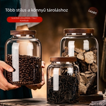 Zárható üveg teás tároló Pu'er teához, nedvességálló, 500 g kapacitás