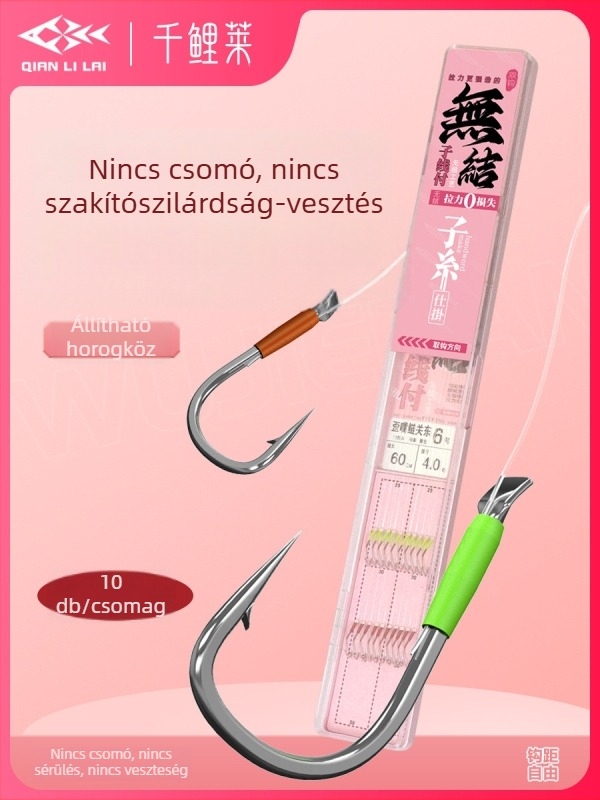 Előre kötött dupla horoggal ellátott horgászkészlet vezetővonalával – készre kötve