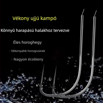 Ultra vékony hüvelyhorog No. 3, barb mentes, fekete, fehér és arany hüvely