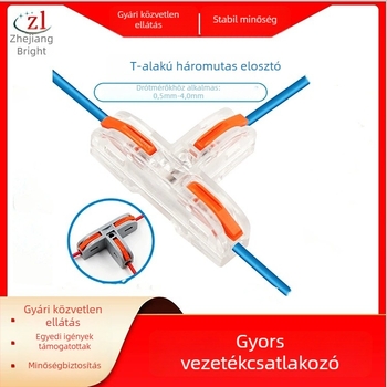 T-típusú kábelcsatlakozó, terminál blokk, kábel elosztó, lámpa csatlakozó PCT-112