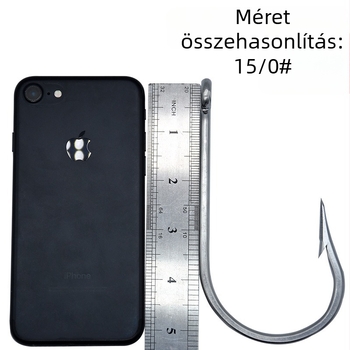 Óriás méretű tengeri horog szénacélból, szúróhoroggal, cápa, tonhal és makréla számára, mély-tengeri horgászat