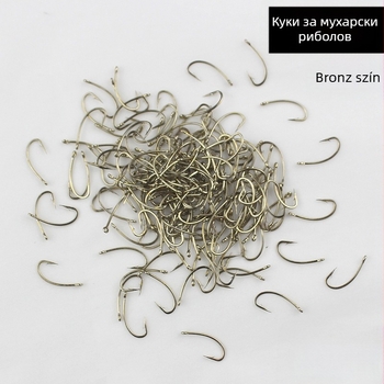 Qing Jin Műcsali horog görbített, tövises, No. 12, 2000 darabos csomag, folyóvízi horgászathoz