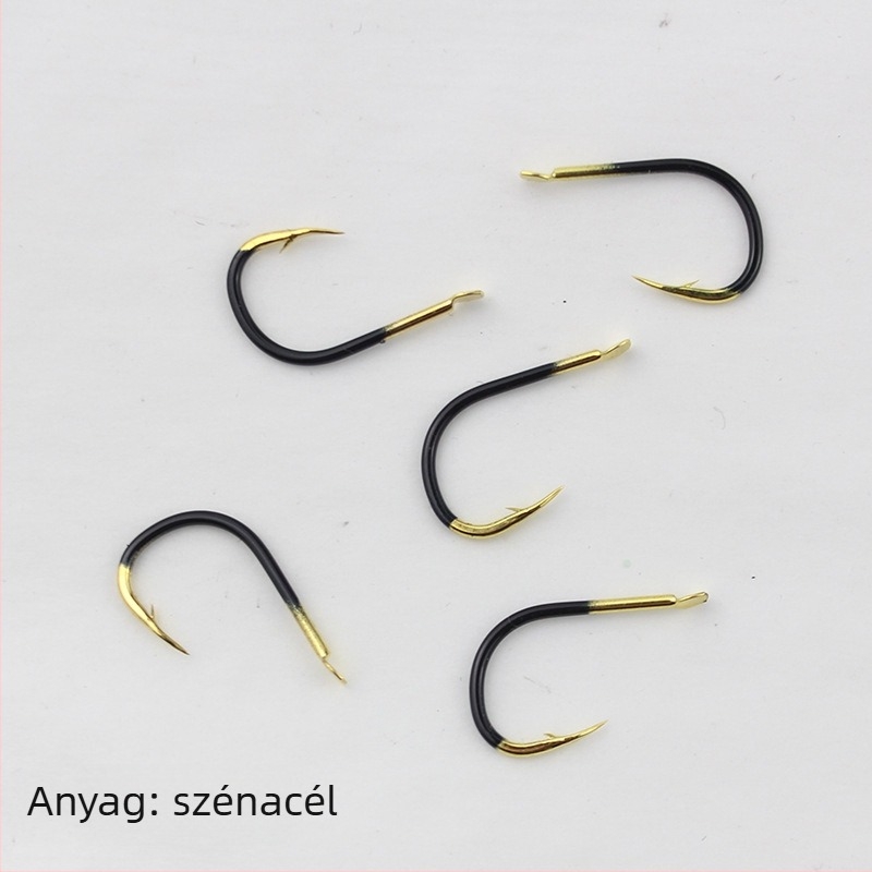 Ise-Ni horgok, fekete-arany, 2000 darabos csomagolás, tüskékkel a pontyfajtákhoz