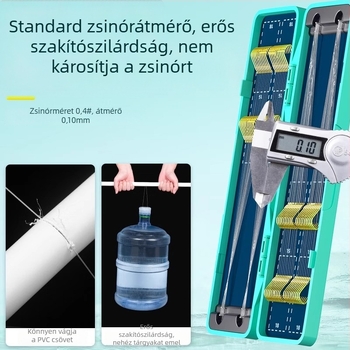 40 darab arany hüvely, rövid damil, kettős horog, kézzel kötve kárász horgászatához