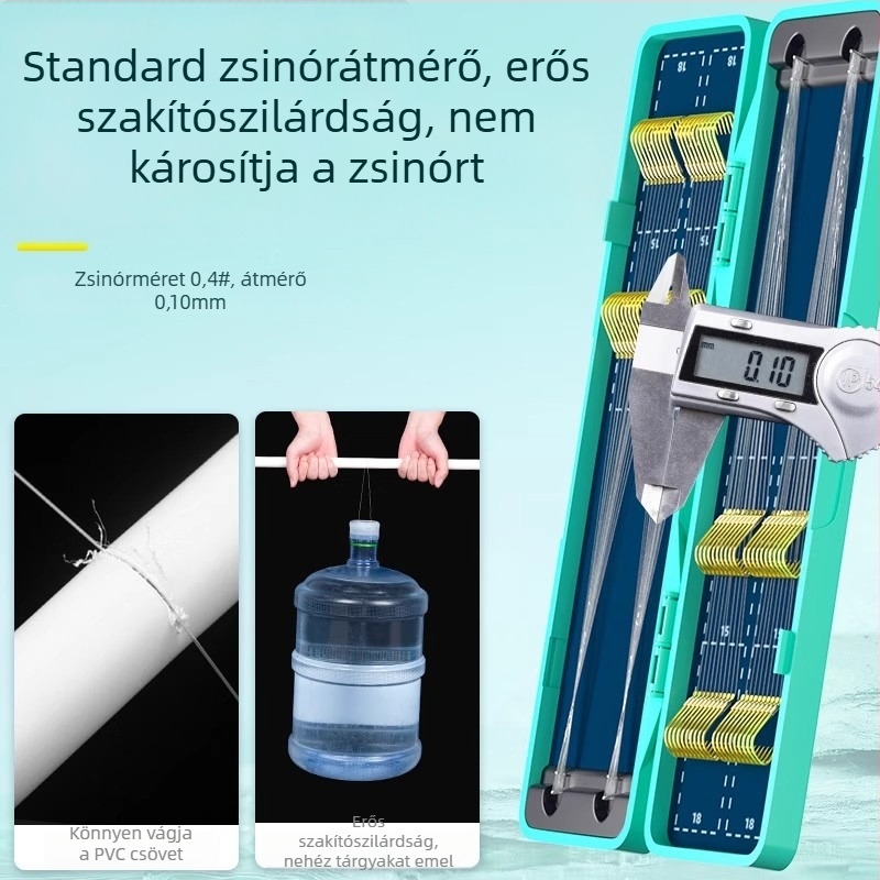 40 darab arany hüvely, rövid damil, kettős horog, kézzel kötve kárász horgászatához