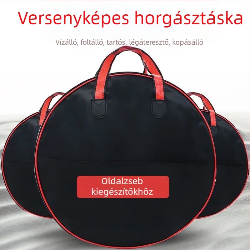 Vászon halászati táska, kör alakú védő táska halak számára, hordozható tárolótáska, dob alakú táska és töltőpisztoly-táska