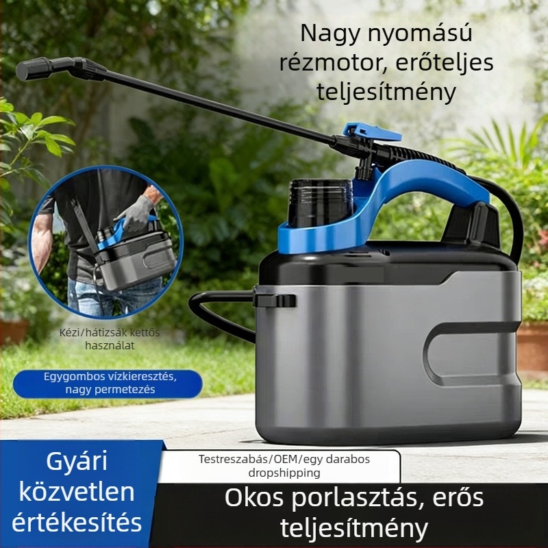 6L vállon átvihető elektromos permetező a házi kertekhez, magasnyomású fertőtlenítő permetező