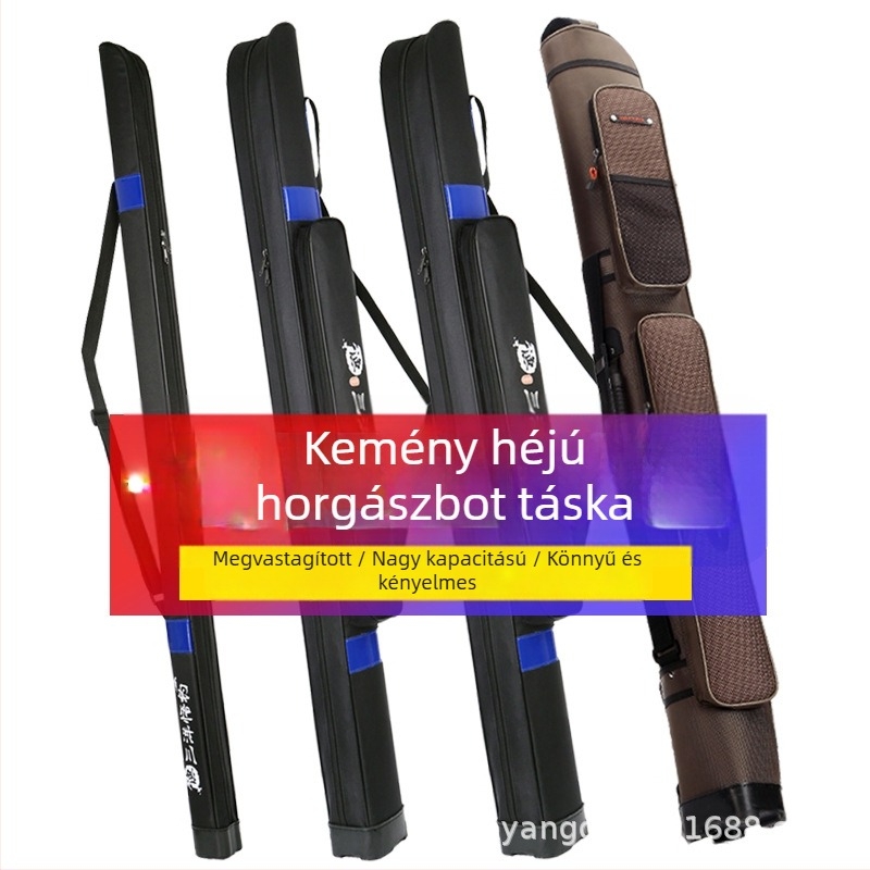 Merev falú horgászbot-táska, háromszögletes aljzattal, 130/125-ös méret, kompakt