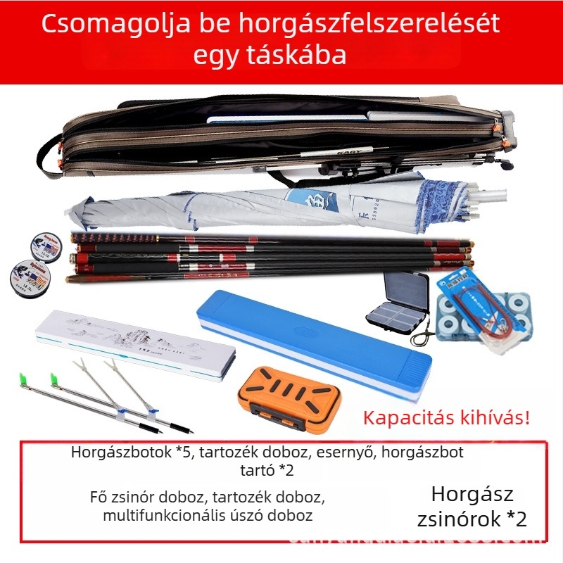 Merev falú horgászbot-táska, háromszögletes aljzattal, 130/125-ös méret, kompakt