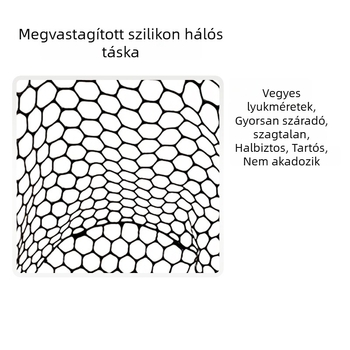 Szilikonhálós zsák horgászathoz, könnyű hálófedél, akasztás elleni védelem, szagtalan, halak számára biztonságos