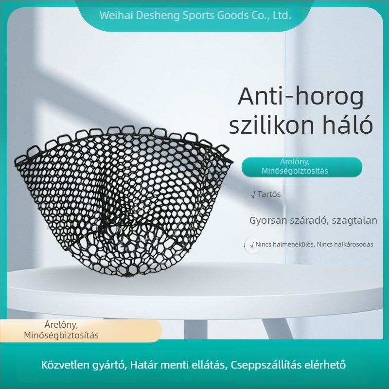 Szilikonhálós zsák horgászathoz, könnyű hálófedél, akasztás elleni védelem, szagtalan, halak számára biztonságos