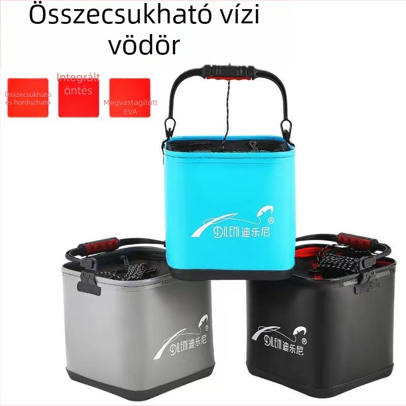 Deloney EVA vastagított összecsukható vízvödör kötéllel – horgászvödör, halas doboz, élőhal-tartó