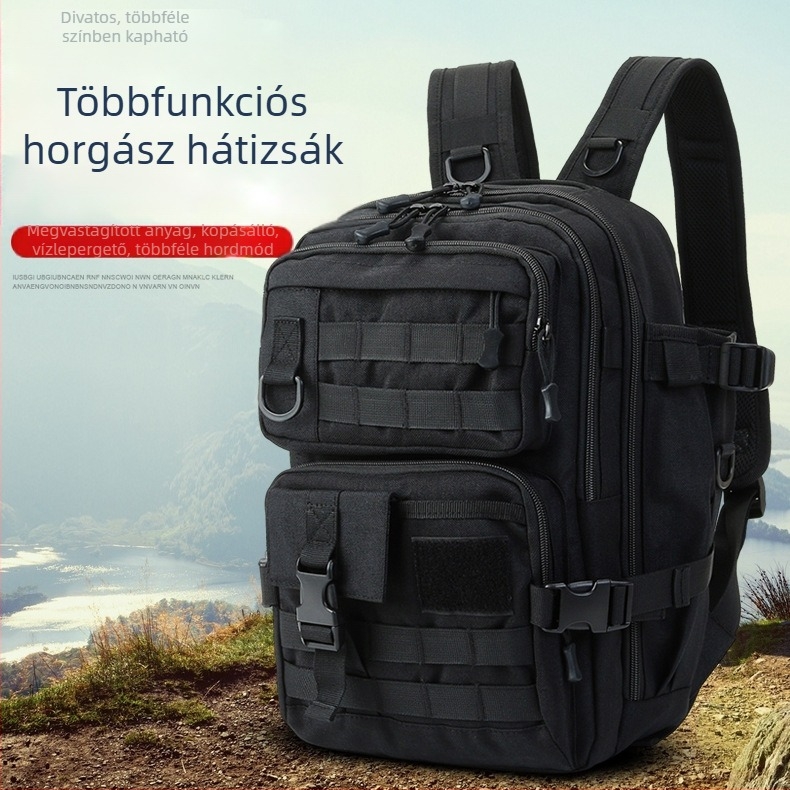 Új multifunkcionális hátizsák nagy kapacitással laptophoz, üzleti és szabadidős használatra, integrált horgászbot tárolórekesszel