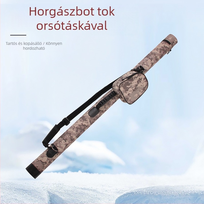 1.2-1.3 m hosszú horgászbot-cső kerékkel és vállpánttal, vízálló