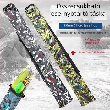 Vastagított horgászbot- és esernyő tároló táska, kopásálló, összecsukható és hordozható
