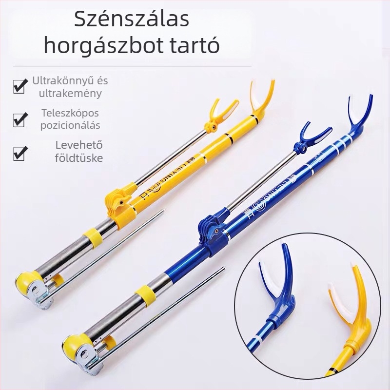 Szénszálas orsótartó talajba rögzíthető, kivitel rekesz és horgászszék, turret stílus
