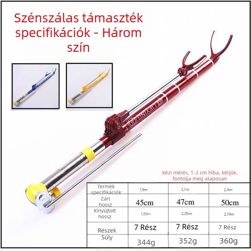 Szénszálas orsótartó talajba rögzíthető, kivitel rekesz és horgászszék, turret stílus