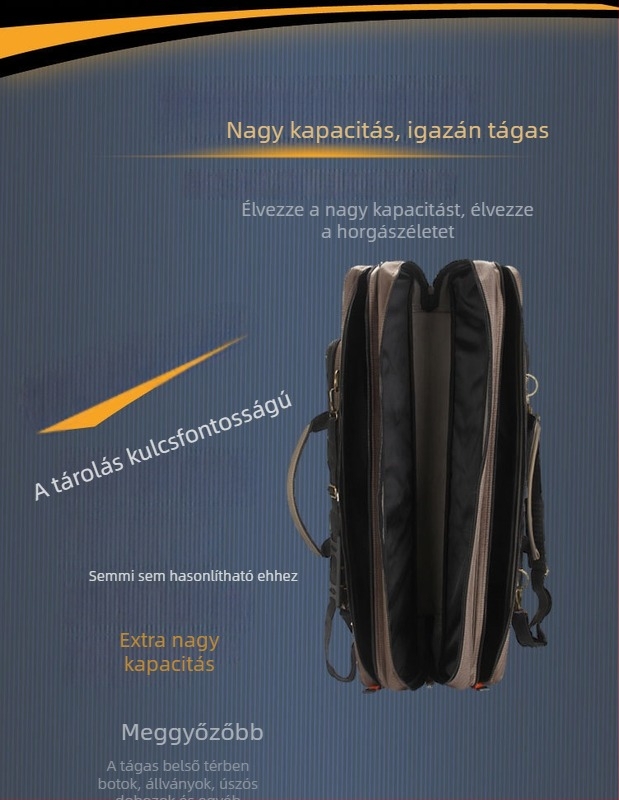 Megerősített, vízálló nagy kapacitású horgászfelszerelés táska orsók és műcsalik számára