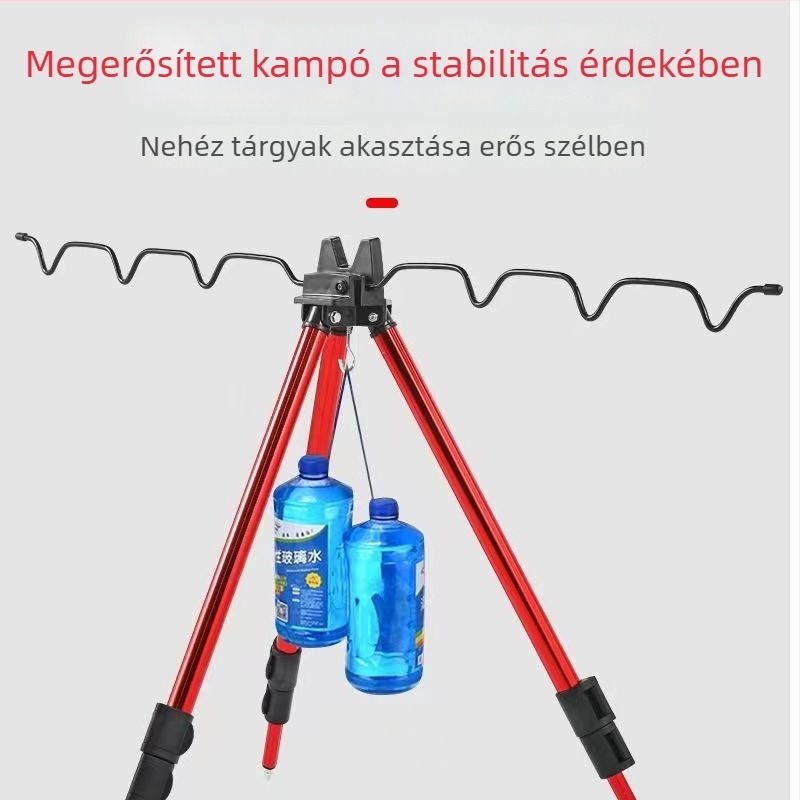 Alumíniumötvözetes tengeri horgászbot tartó, földre süllyeszthető háromlábú teleszkópos állvánnyal