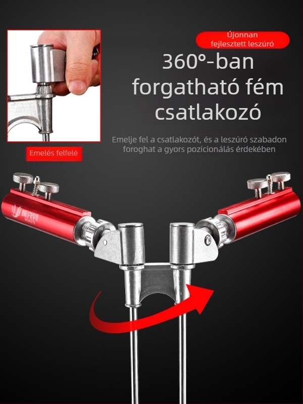 Új talajba szúrható horgászbot tartó – univerzális kettős fejű állvány, összecsukható, alumíniumötvözetből