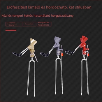 Alumínium horgászbot tartó talajba szúró, univerzális konzol, összecsukható, többirányú forgás