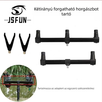 Kétirányban forgó horgászbot-tartó, hordozható, összecsukható