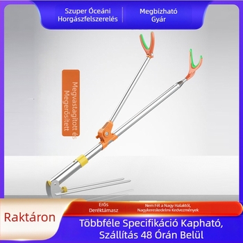 Rozsdamentes acél horgászbot tartó torony-stílusú kialakítással, talajra szerelhető