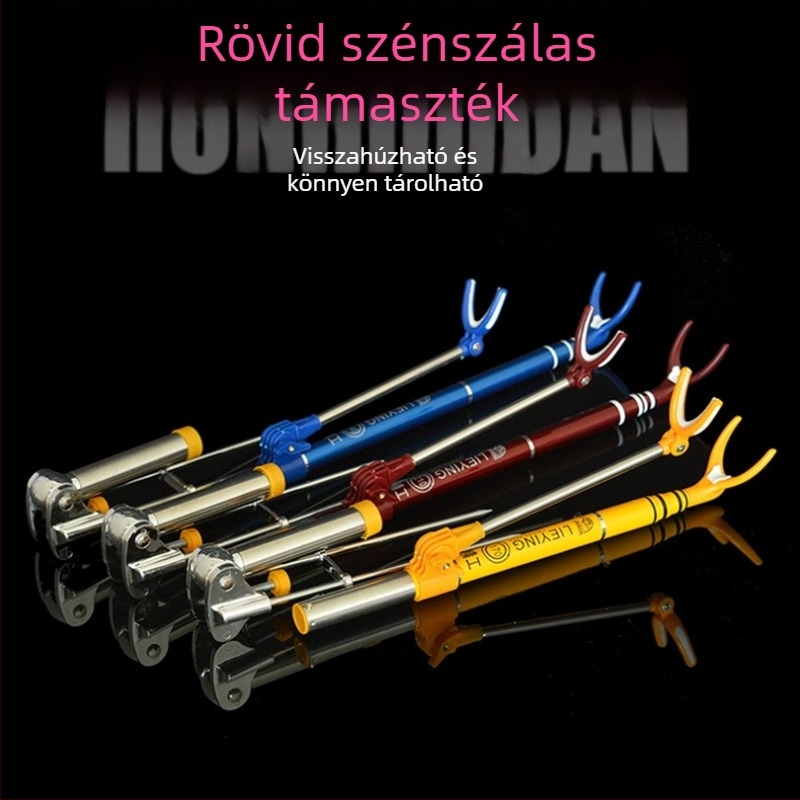 Szénszálas horgászbot-tartó torony, kettős használatú állvány és rövid szakaszokra készült doboz