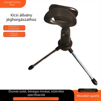 Hordozható jégre horgászbot‑tripod — állítható, többirányú forgatású rozsdamentes acél tartozék