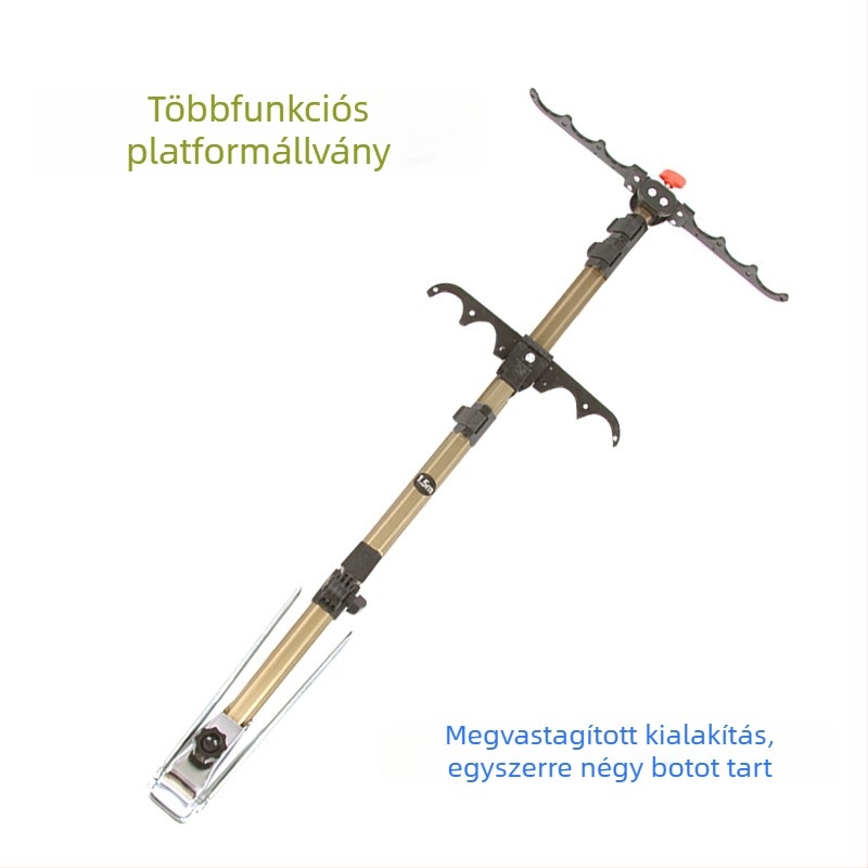 Alumínium ötvözetű toronyhorgászbot-tartó, több bothoz, talppal