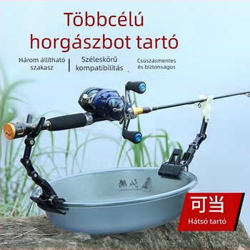 Clip-típusú raft horgászbot tartó, összecsukható, szénszálas akkumulátor-tartóval