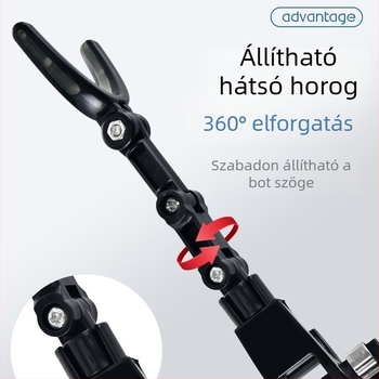 Clip-típusú raft horgászbot tartó, összecsukható, szénszálas akkumulátor-tartóval